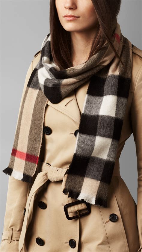 burberry lightweight cashmere scarf in check camel|authentic burberry cashmere scarf.